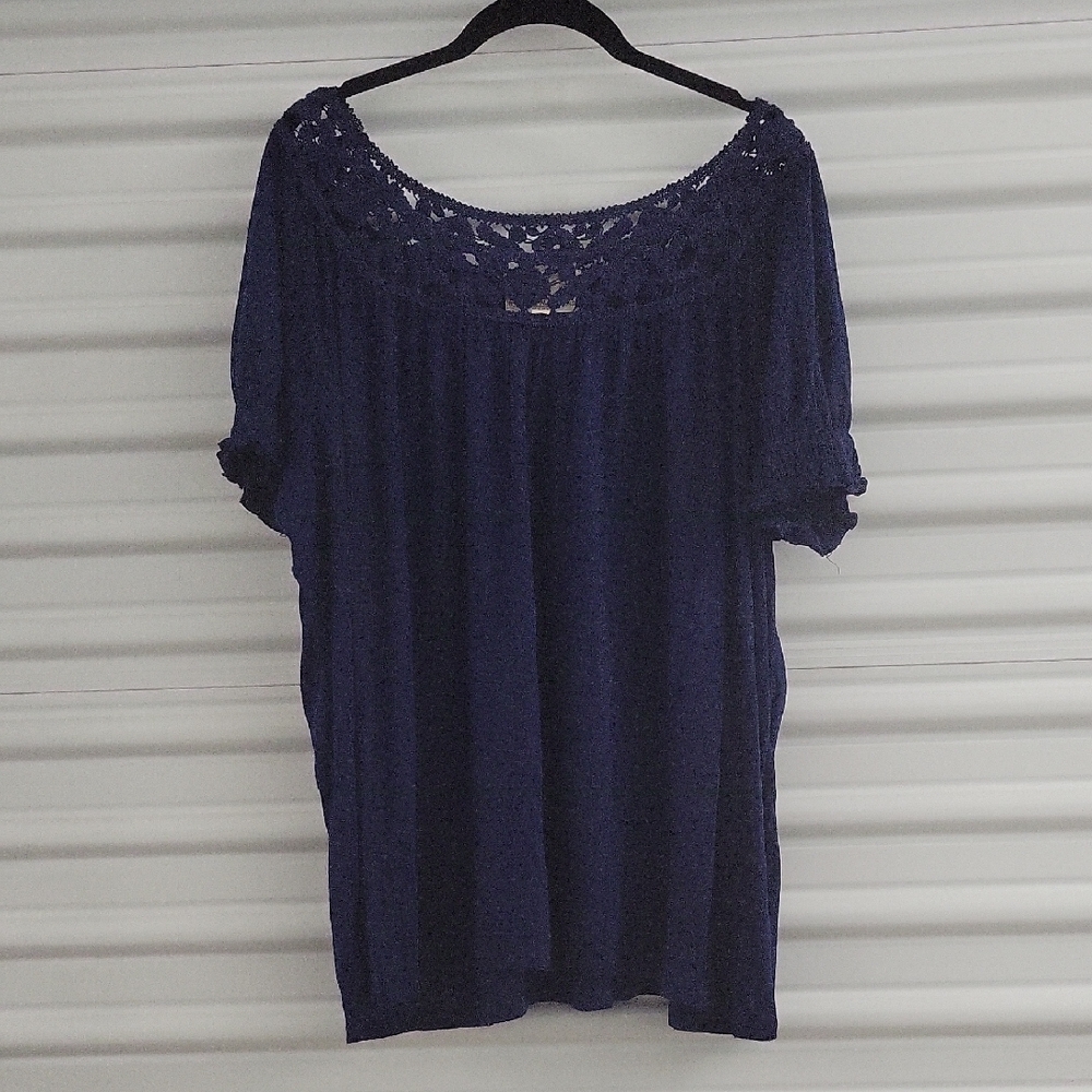 Debbie Morgan Navy Blue Lace Blouse